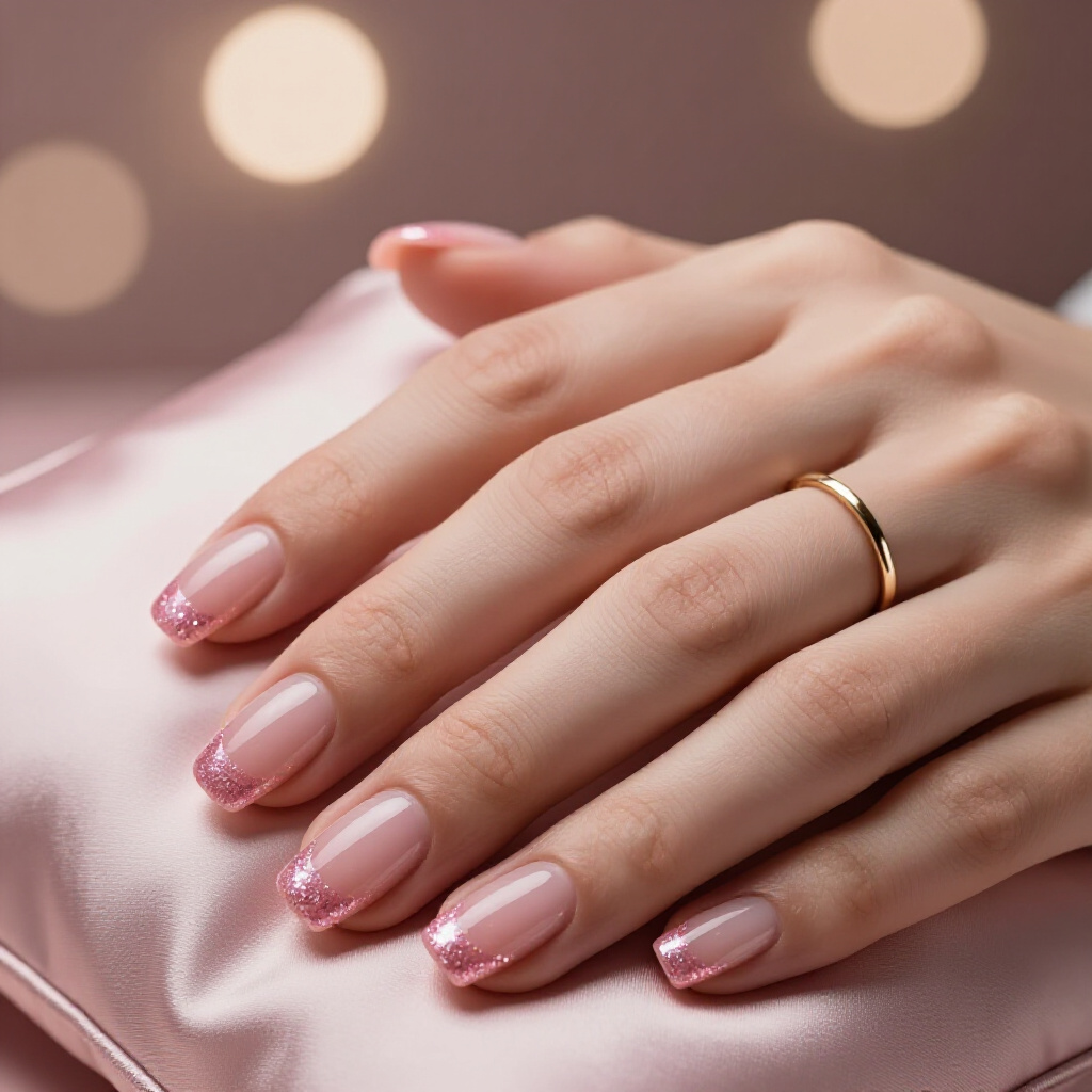How to Make Your Pink Short Simple Glitter Nails Manicure Last Longer - pink short simple glitter nails