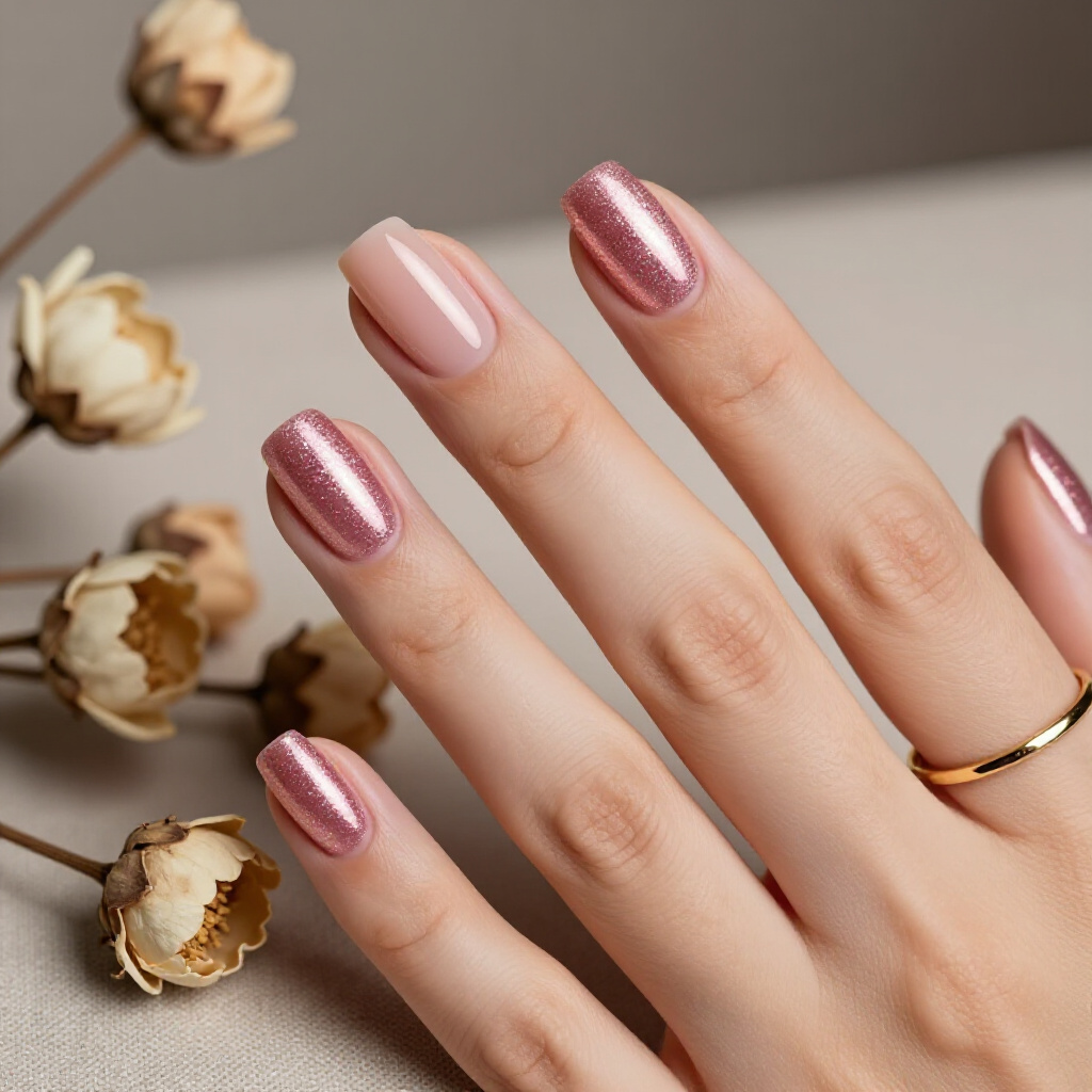 Pink Short Simple Glitter Nails for Short Nails: What Suits Best - pink short simple glitter nails
