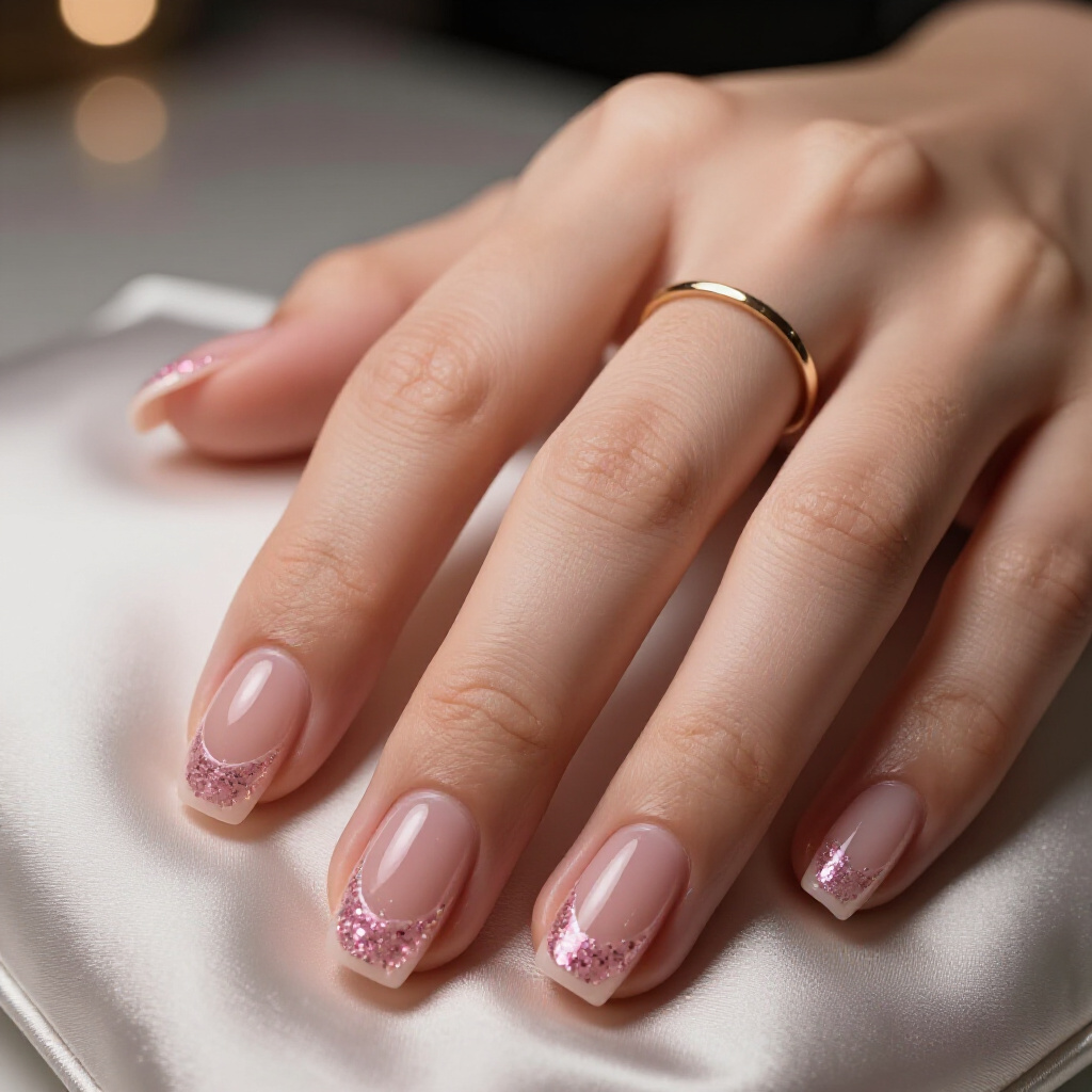 How to Make Your Pink Short Cute Glitter Nails Manicure Last Longer - pink short cute glitter nails
