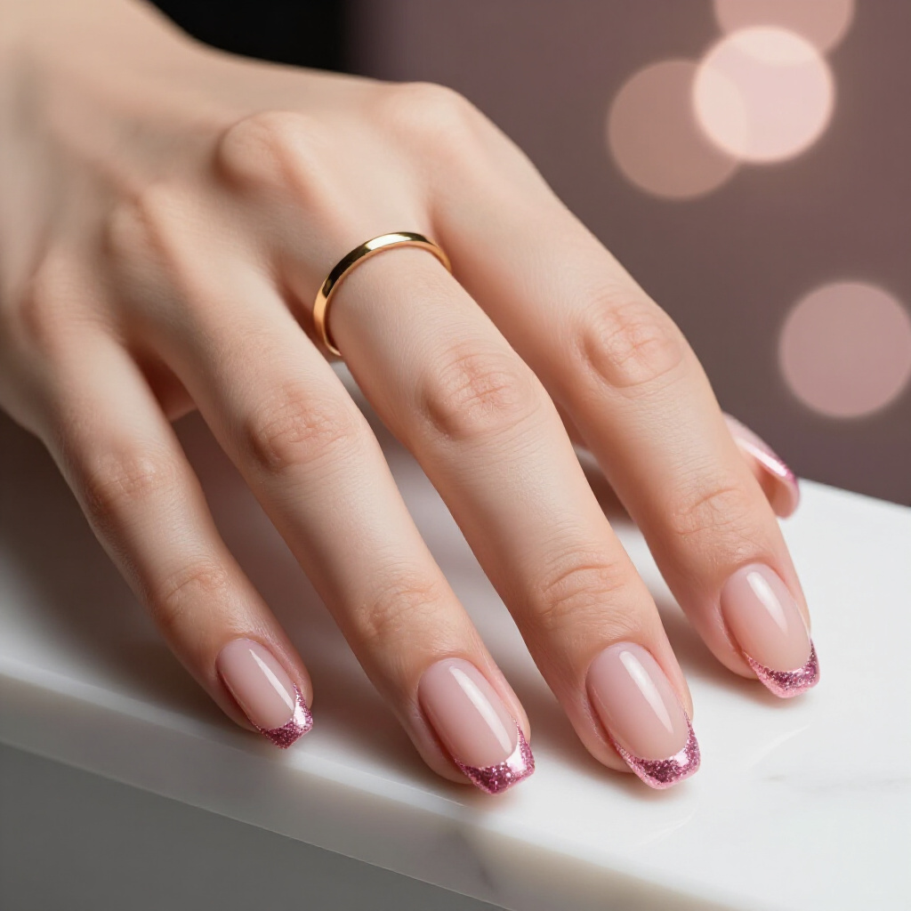 Pink Short Cute Glitter Nails for Short Nails: What Suits and How to Ask - pink short cute glitter nails