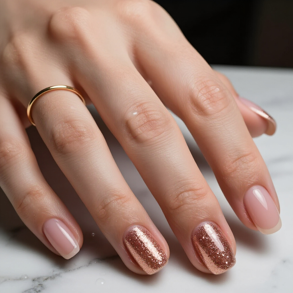 Strawberry Pink with Rhinestone and Glitter Accents for Glamorous Appeal - pink short cute glitter nails
