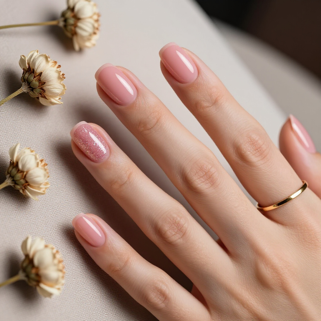 Bubblegum Pink Almond Nails with Chunky Silver Glitter Tips - pink short cute glitter nails