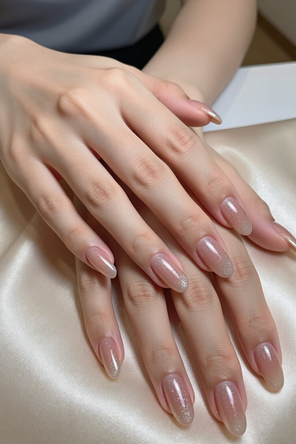 Soft Airbrushed Aura Nude Almond Glitter Nails Glow - nude almond glitter nails Soft Airbrushed Aura Nude Almond Glitter Nails Glow - nude almond glitter nails
