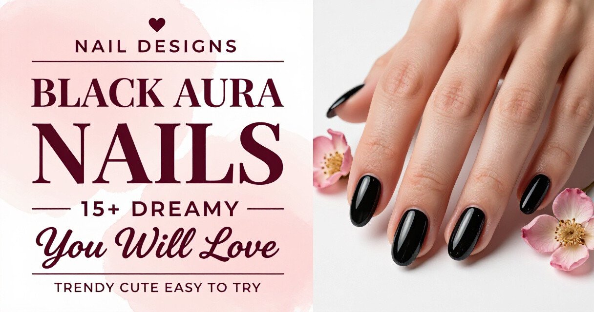 Black Almond Aura Nails ideas