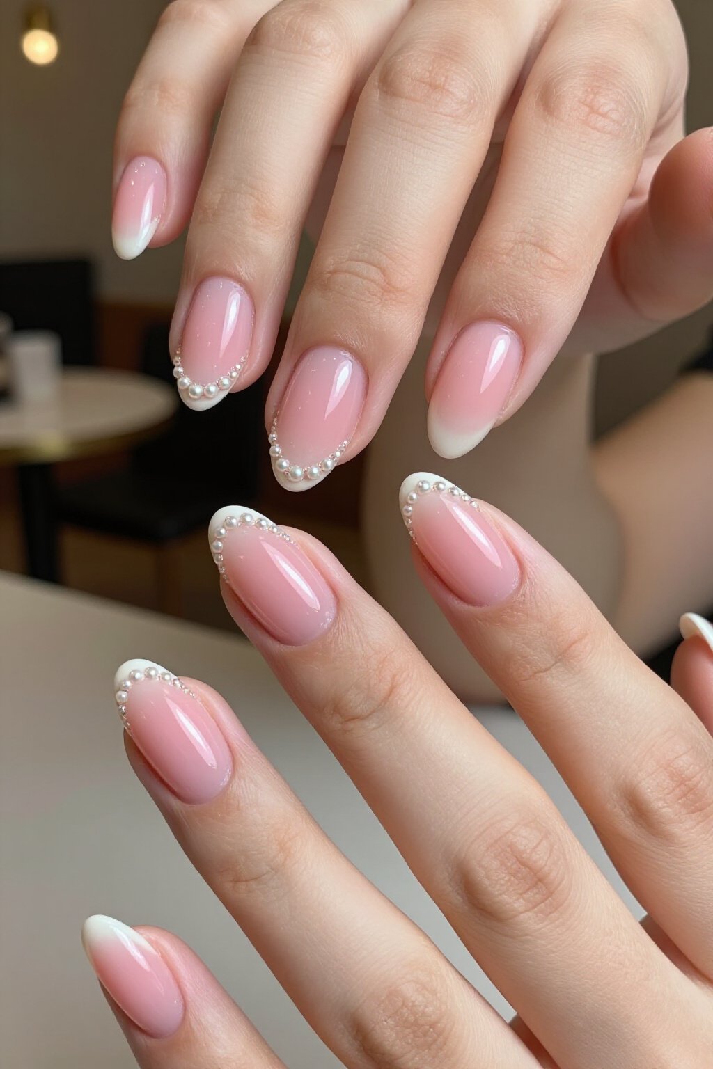 Gemstone Glow Pink Aura Nails - pink short aura nails