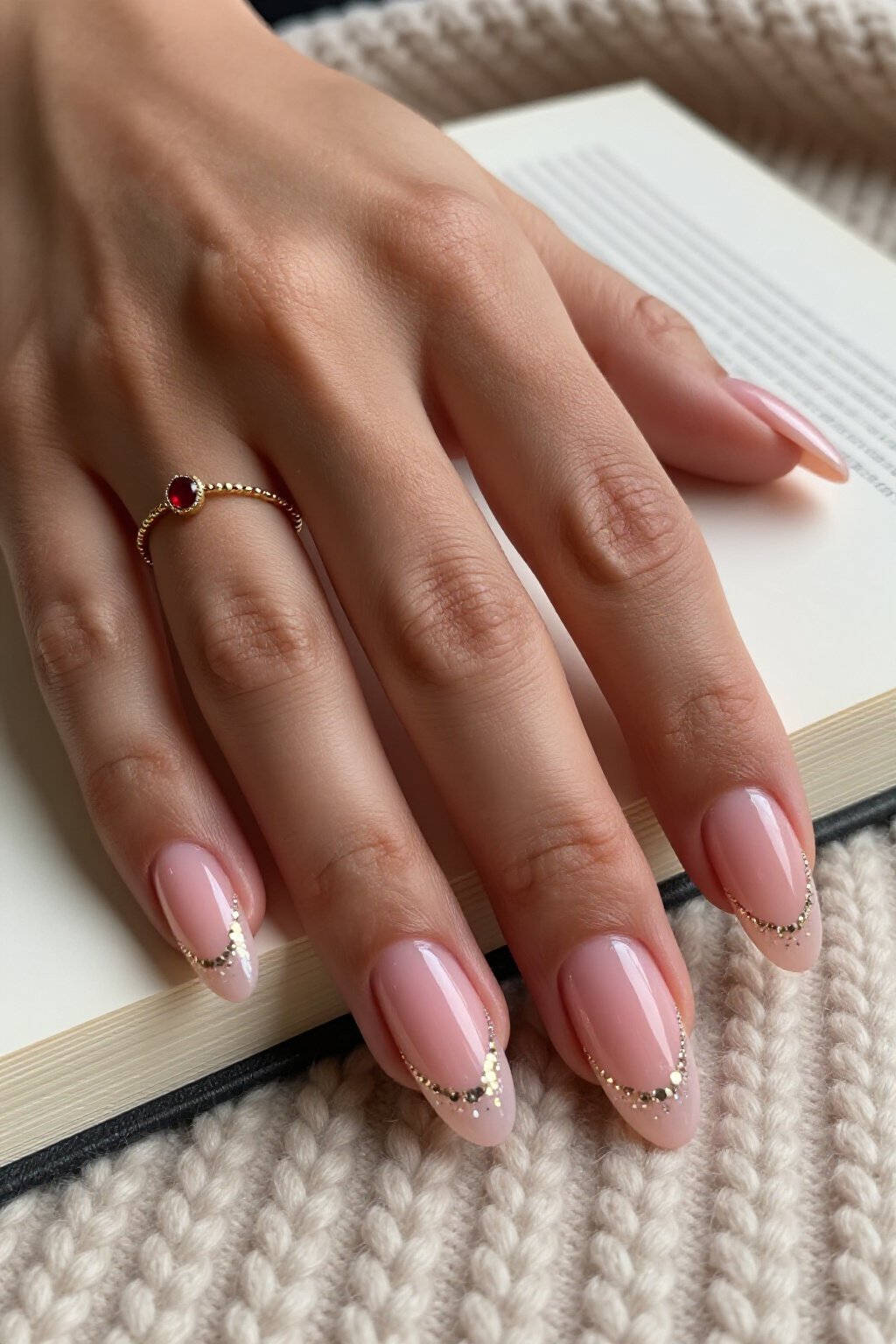 Jelly Pink Aura Nails with Encapsulated Glitter - pink short aura nails
