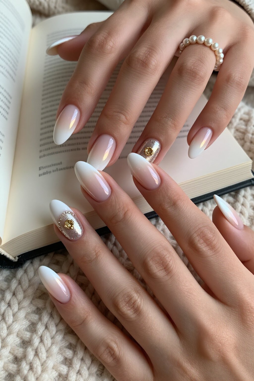Velvet Shimmer & Gold Charm Aura Nails: How to Make It Last Longer - white short aura nails Velvet Shimmer & Gold Charm Aura Nails: How to Make It Last Longer - white short aura nails