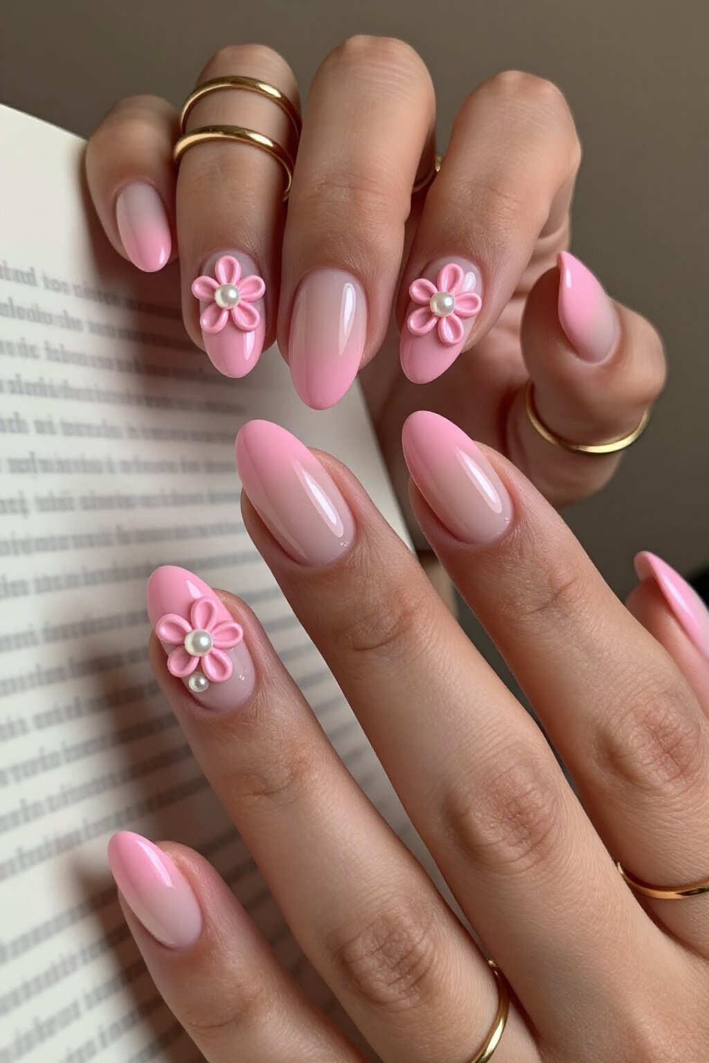 3D Flowers on Pink Aura Nails: Best Shades for Every Season - pink short simple aura nails 3D Flowers on Pink Aura Nails: Best Shades for Every Season - pink short simple aura nails