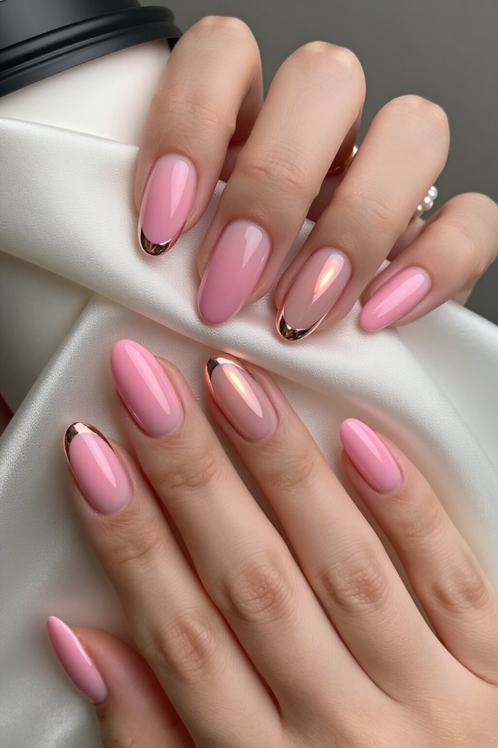 Liquid Chrome Mirror Pink Aura Nails: On Short Nails - pink short simple aura nails Liquid Chrome Mirror Pink Aura Nails: On Short Nails - pink short simple aura nails
