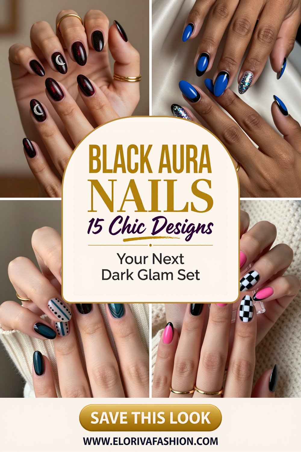 black almond aura nails ideas - save this pin