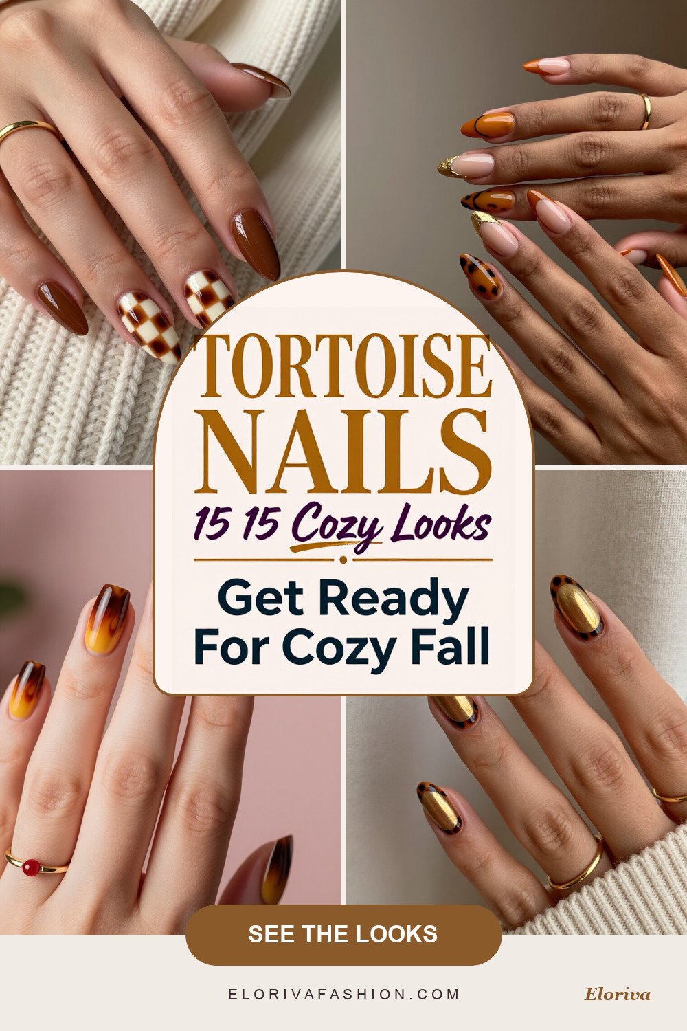 fall tortoise nails ideas - save this pin