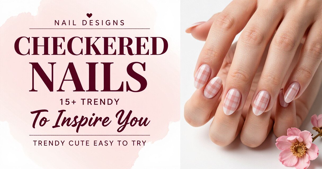 Fall Checkered Nails ideas