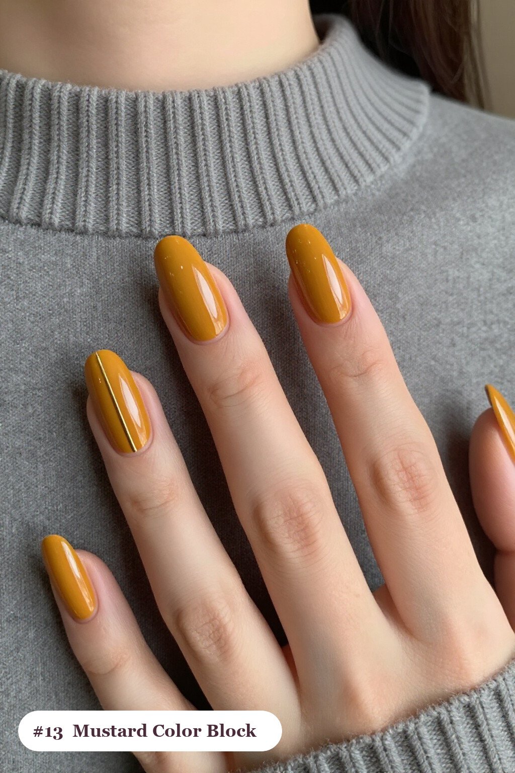 Mustard Ballerina Nails: Chic Diagonal Colour Blocking with Gold - fall nails Mustard Ballerina Nails: Chic Diagonal Colour Blocking with Gold - fall nails