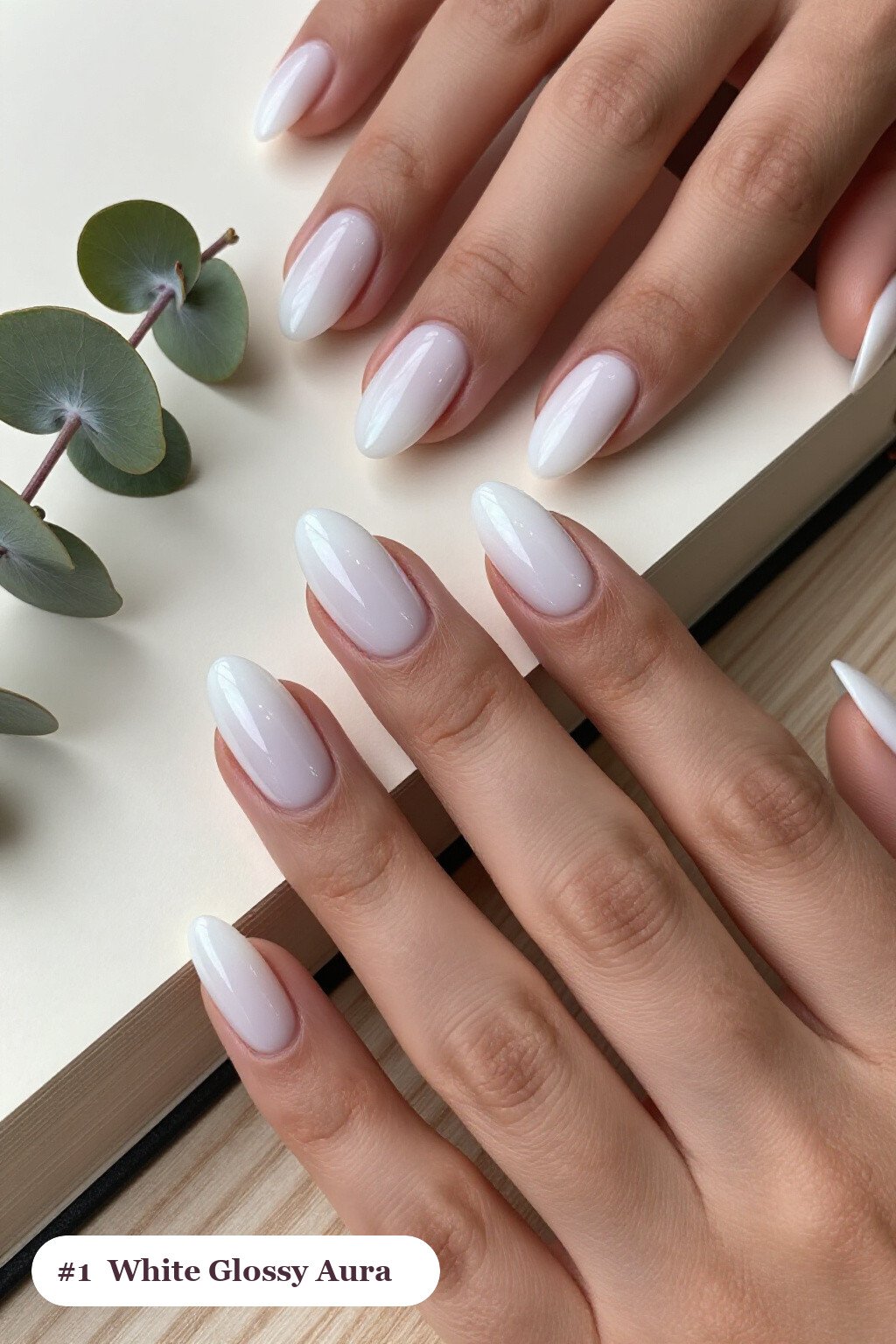 The Ultimate Chic White Almond Aura Nails - white almond aura nails