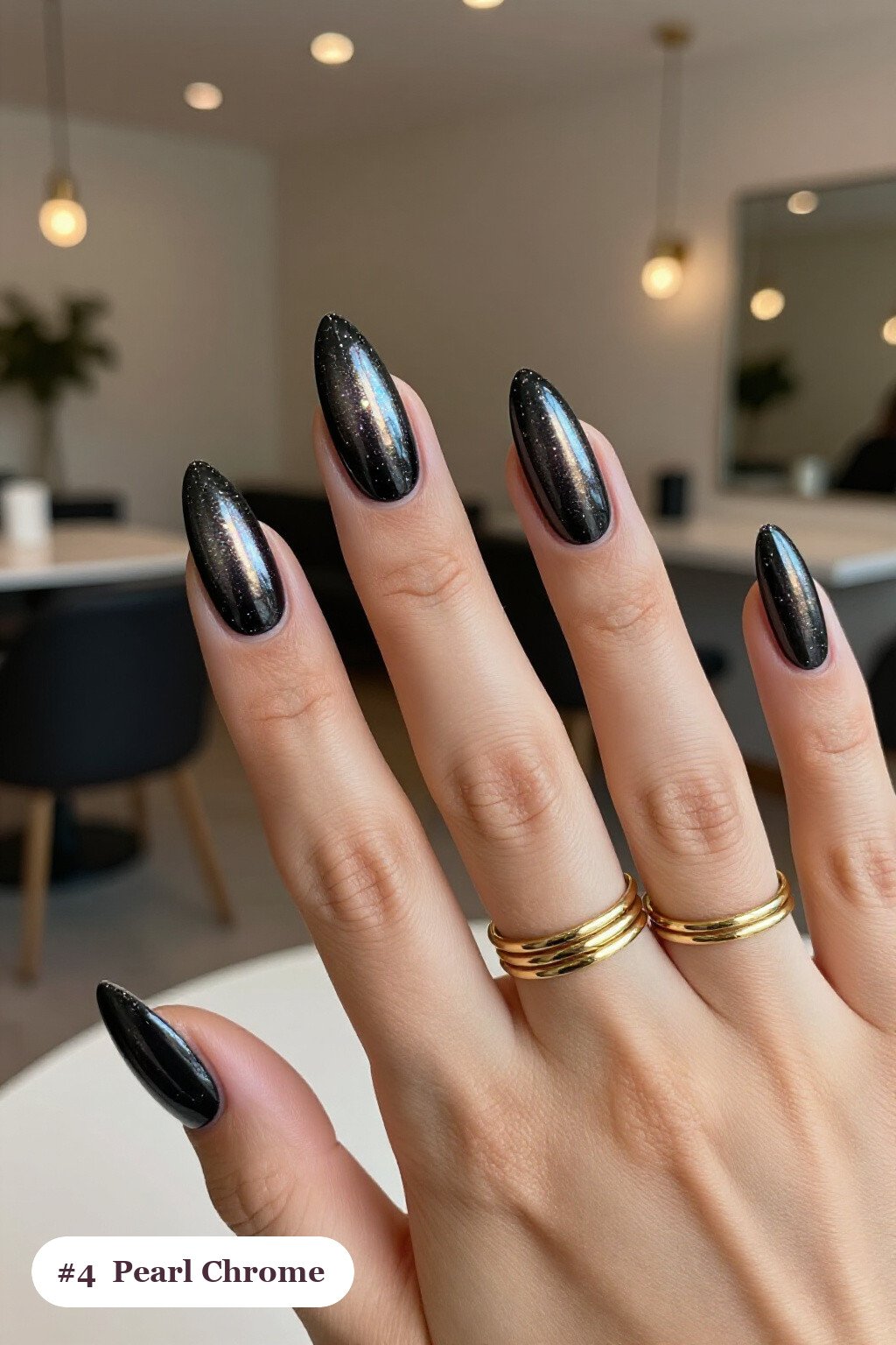Glazed Pearl Chrome on Black Ballerina Nails: 2026 Halloween Acrylic Shine - 2026 halloween acrylic nails Glazed Pearl Chrome on Black Ballerina Nails: 2026 Halloween Acrylic Shine - 2026 halloween acrylic nails