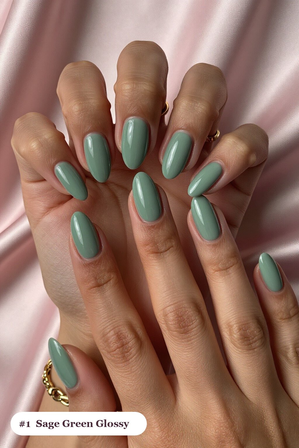 Sage Green Almond Nails with Mirror‑Glossy Finish – 2026 Trend‑Forward Hook - almond nails