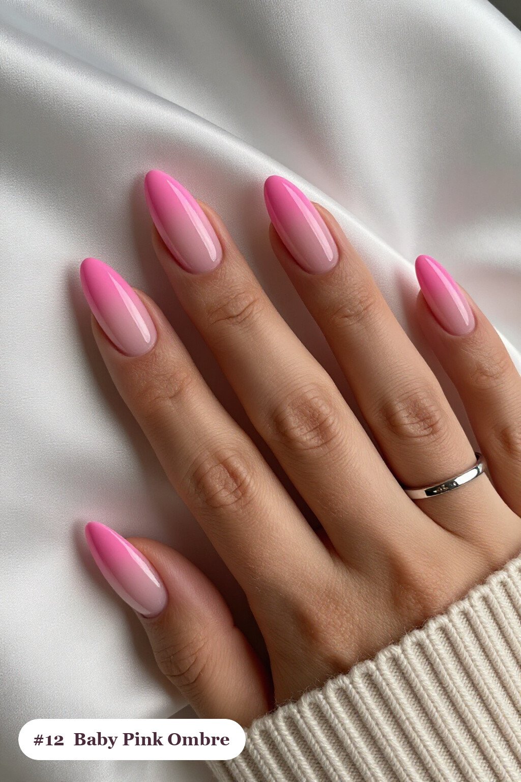 Baby Pink Almond Nails with Two‑Tone Ombre Melt - almond nails