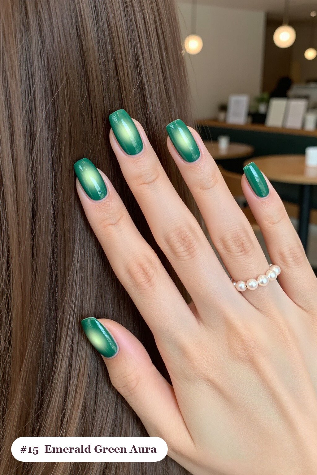 Emerald Green Almond Nails with Glowing Airbrushed Aura: On Short Nails - almond nails designs Emerald Green Almond Nails with Glowing Airbrushed Aura: On Short Nails - almond nails designs