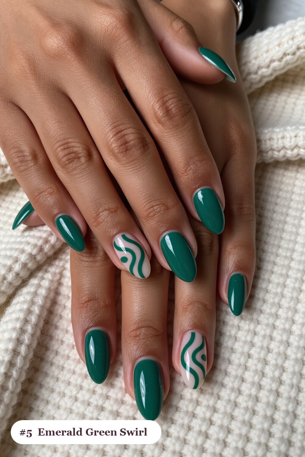 Emerald Swirl Almond Nails: Best Shades for Every Season - christmas almond nails