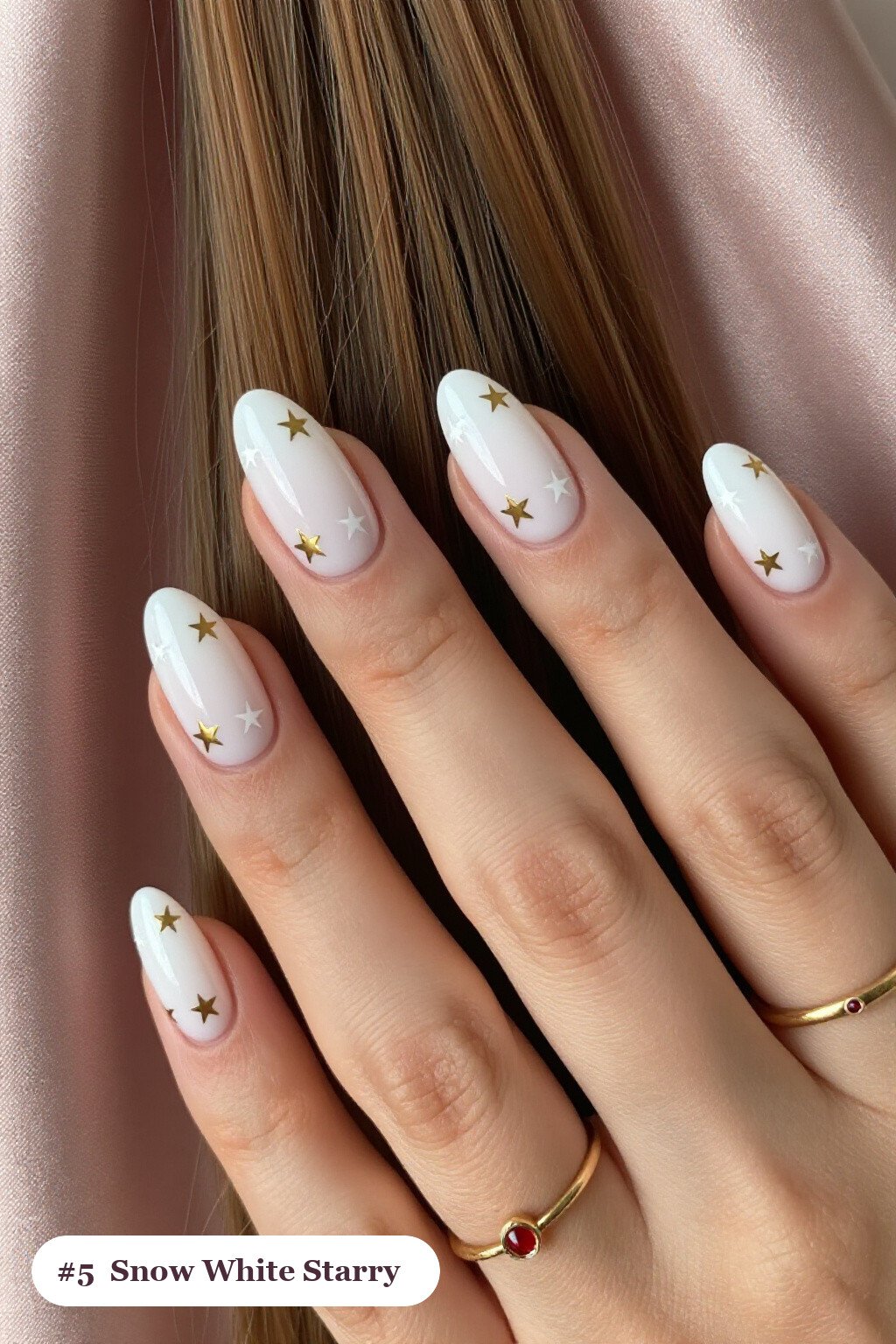 Snow‑White Almond Nails Dotted with Stars and Sparkles – Winter Wonderland Vibes - christmas almond nails short Snow‑White Almond Nails Dotted with Stars and Sparkles – Winter Wonderland Vibes - christmas almond nails short