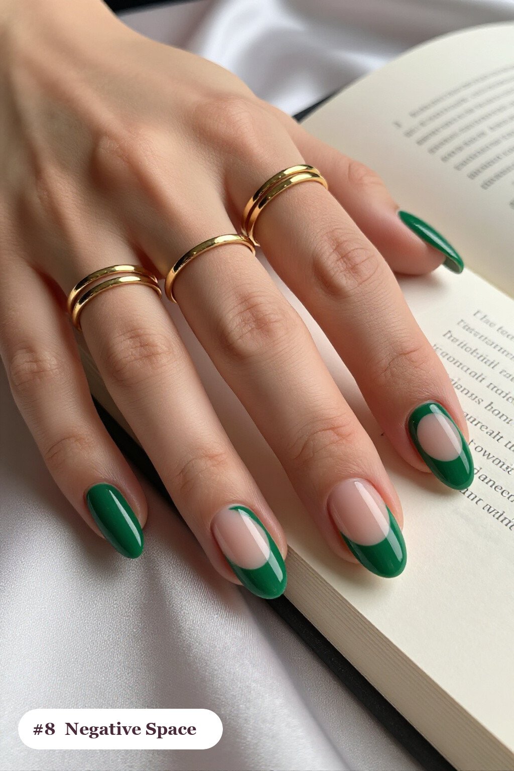 Emerald Green Negative‑Space Almond Nails with Nude Windows – Modern Christmas Twist - christmas almond nails short Emerald Green Negative‑Space Almond Nails with Nude Windows – Modern Christmas Twist - christmas almond nails short