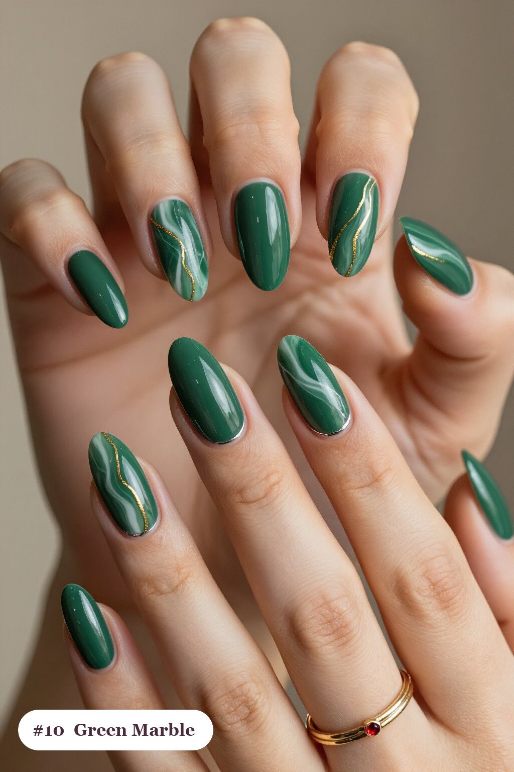 Marble Vein Coffin Nails: How to Make Them Last Longer - christmas green nails Marble Vein Coffin Nails: How to Make Them Last Longer - christmas green nails