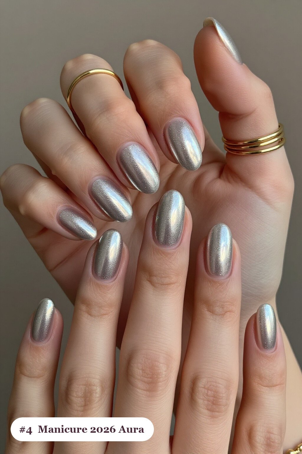 Silver Coffin Nails Featuring Airbrushed Central Aura for Holiday Glow - christmas manicure ideas 2026
