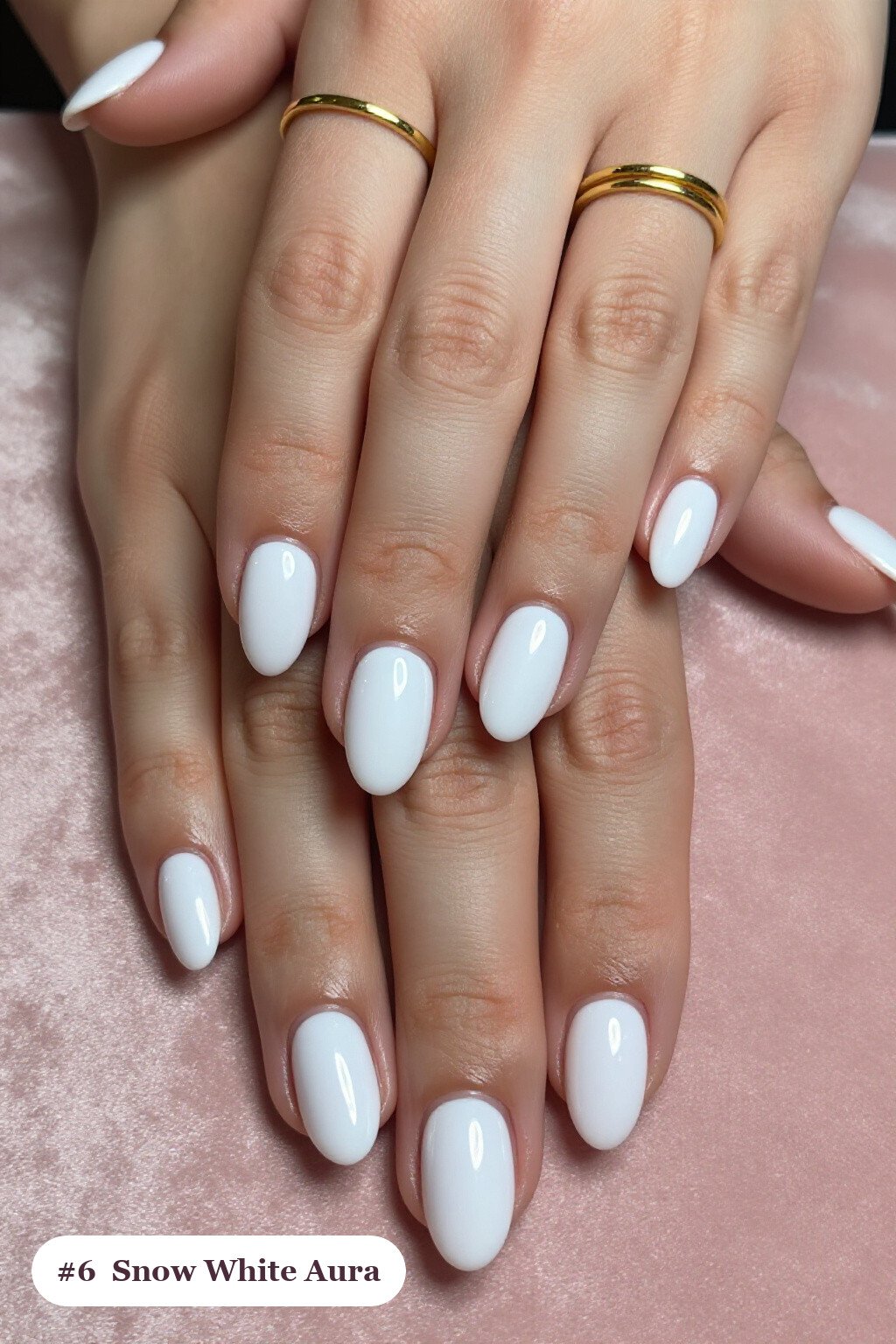 Christmas Nails Short: Snow‑White Almonds with Airbrushed Aura Center - christmas nails short