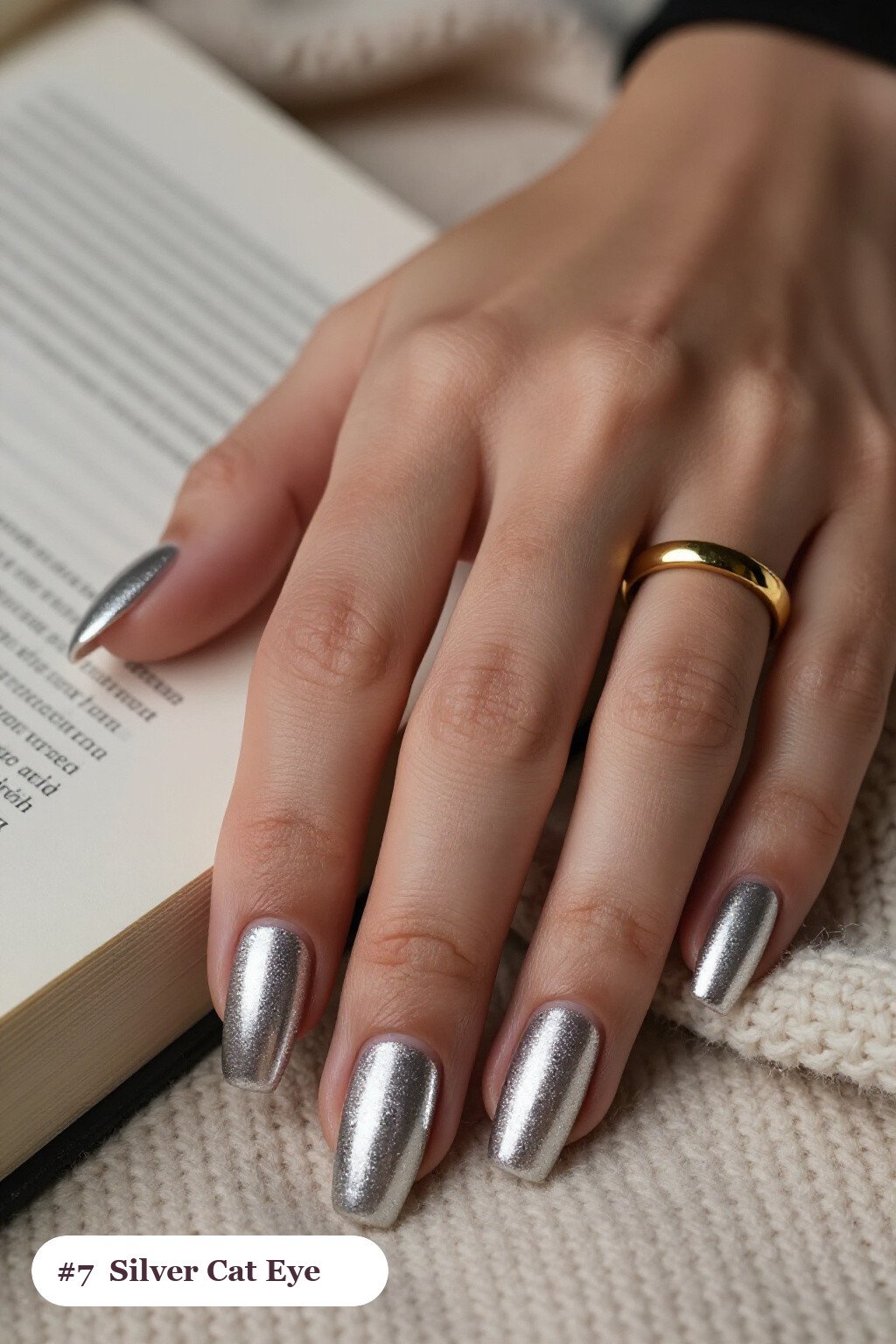 Silver Shimmer Band Square Nails: How to Make Them Last Longer - christmas square nails Silver Shimmer Band Square Nails: How to Make Them Last Longer - christmas square nails