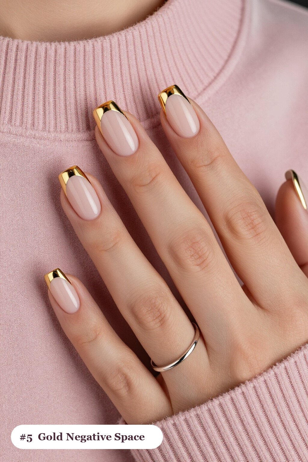 Gold Square Nails in Negative Space with Nude Windows - christmas square nails short Gold Square Nails in Negative Space with Nude Windows - christmas square nails short