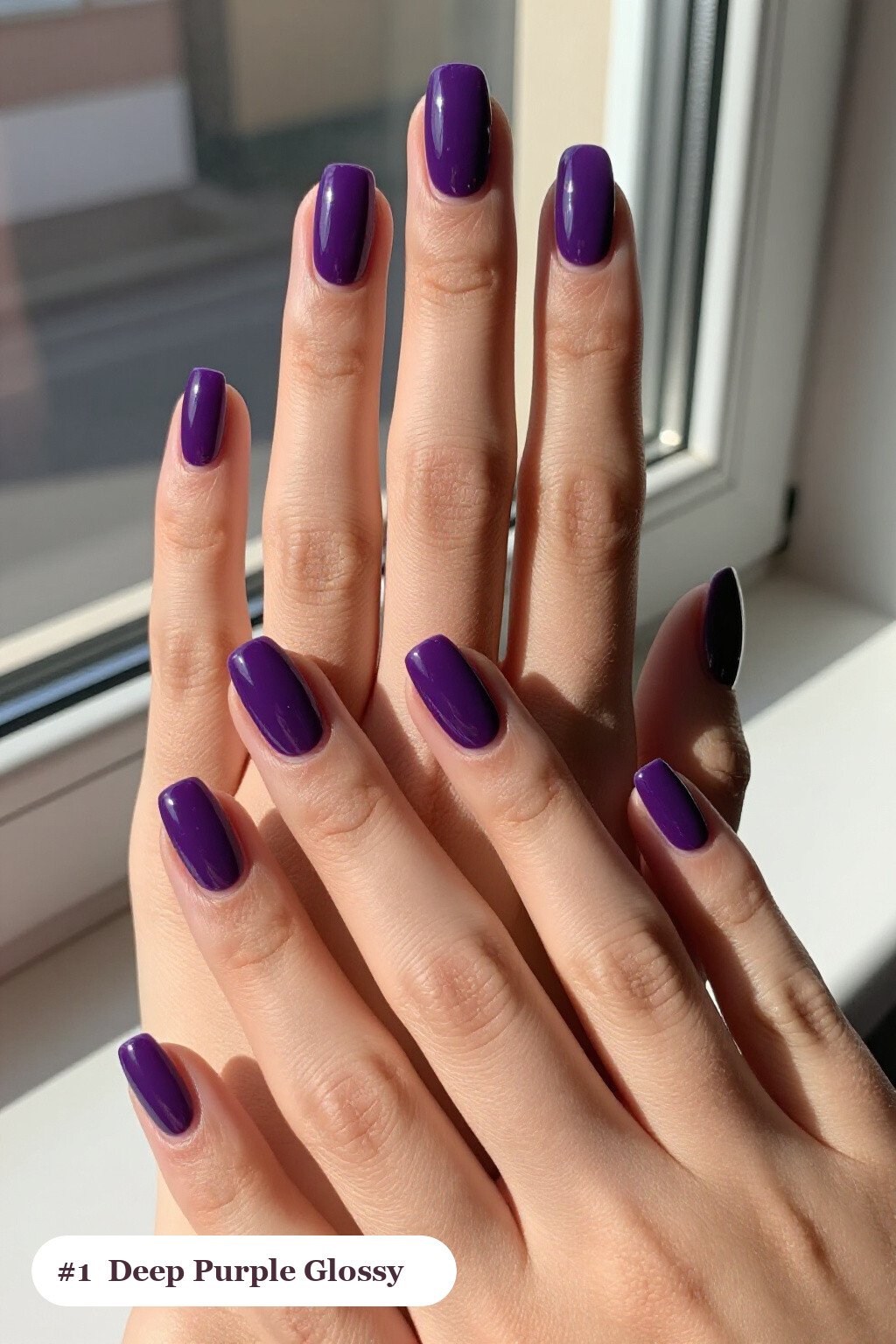 Deep Purple Mirror‑Gloss Square Nails: The Ultimate Classy Halloween Nails Look - classy halloween nails
