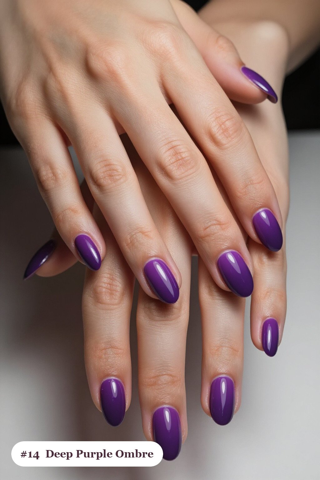 Deep Purple Coffin Nails with Vivid Two‑Colour Ombre Fade - coffin halloween nails