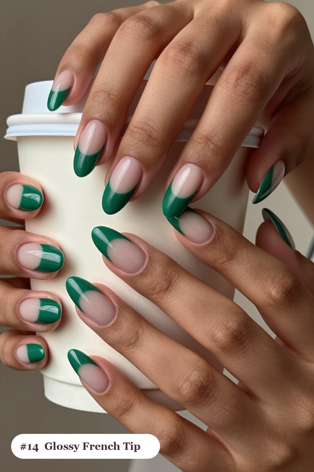 Emerald Green Almond Nails with Mirror‑Gloss Full‑Color Shine - colored french tip almond nails Emerald Green Almond Nails with Mirror‑Gloss Full‑Color Shine - colored french tip almond nails