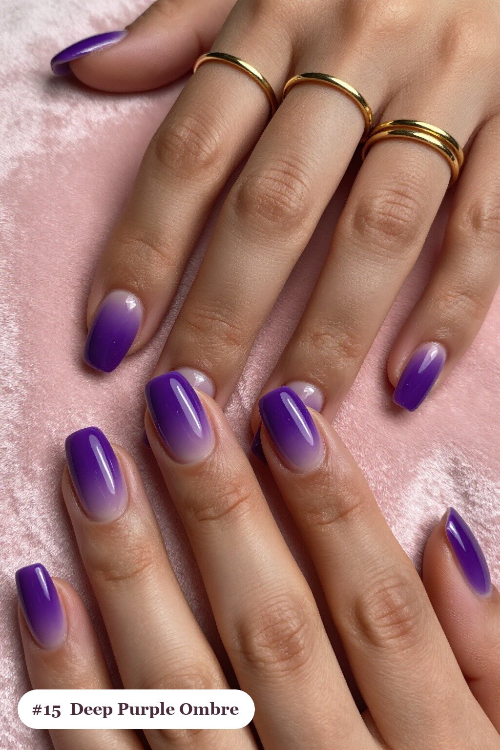 Deep Purple Short Square Nails Featuring a Two‑Colour Melted Ombre - easy halloween nail ideas