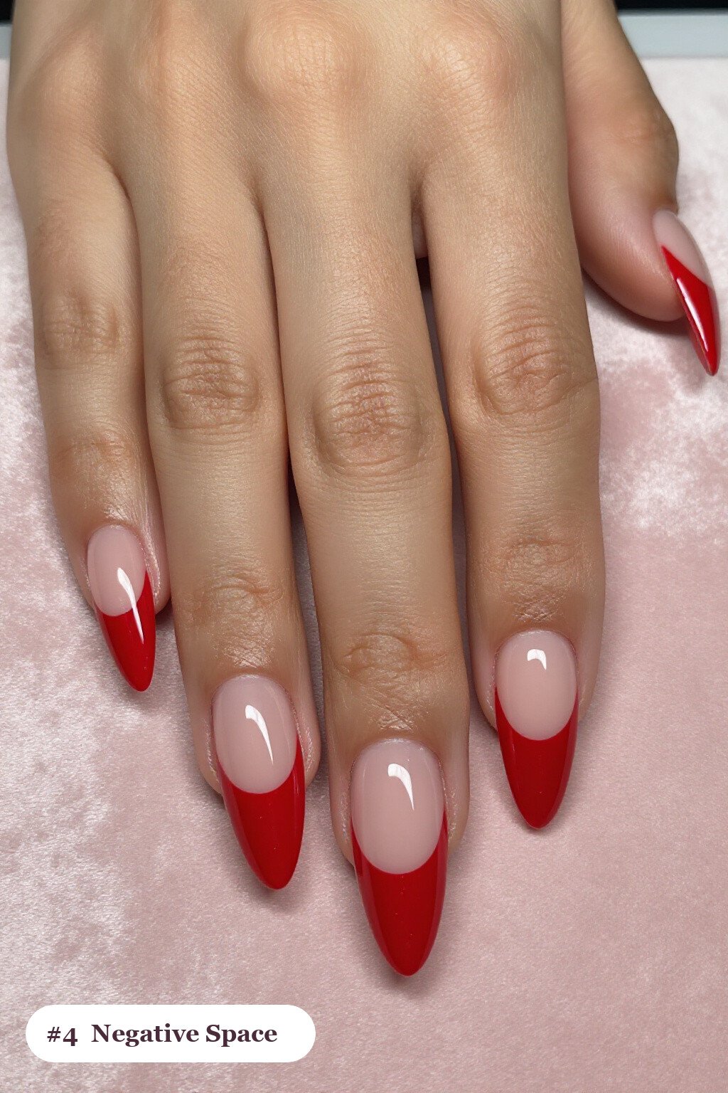 Cherry Red Stiletto Negative‑Space with Sheer Nude Windows - easy thanksgiving nail designs Cherry Red Stiletto Negative‑Space with Sheer Nude Windows - easy thanksgiving nail designs
