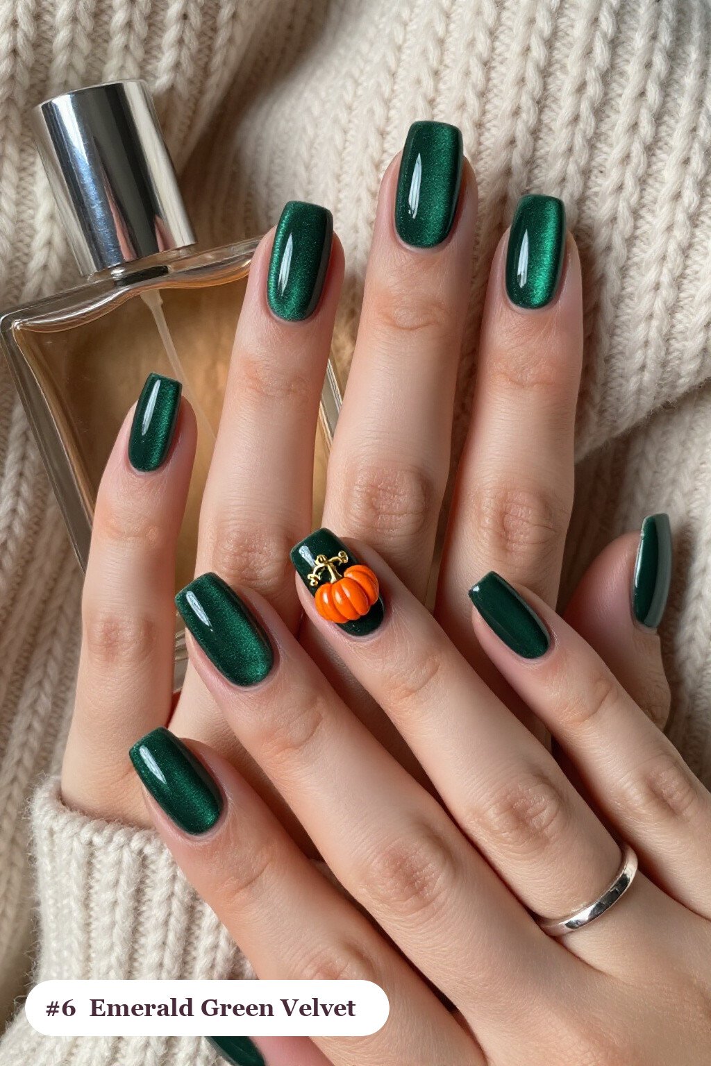 Emerald Green Square Nails with Velvet Shimmer and Gold Charm: Best Shades for Every Season - easy thanksgiving nail designs Emerald Green Square Nails with Velvet Shimmer and Gold Charm: Best Shades for Every Season - easy thanksgiving nail designs