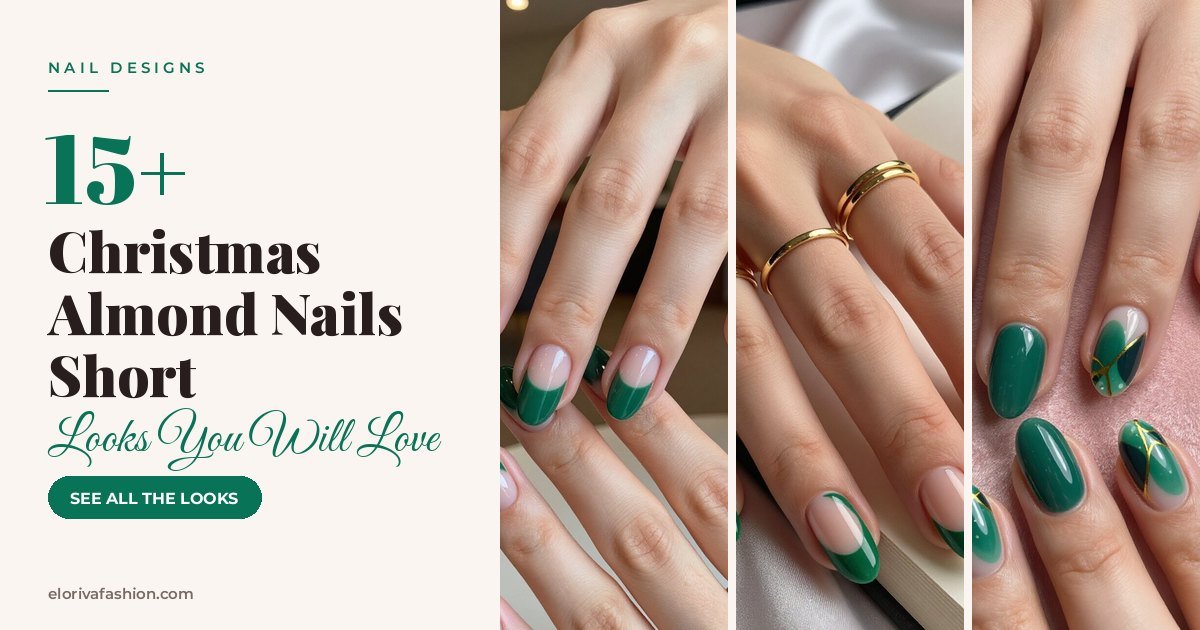 Christmas Almond Nails Short ideas