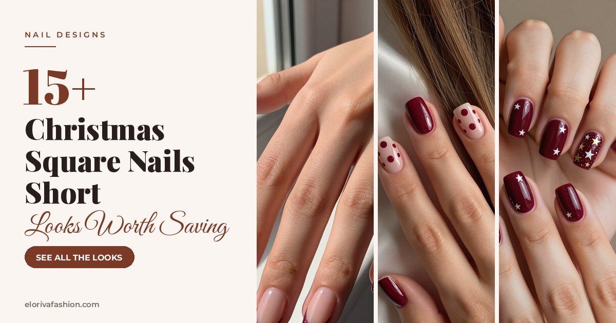 Christmas Square Nails Short ideas