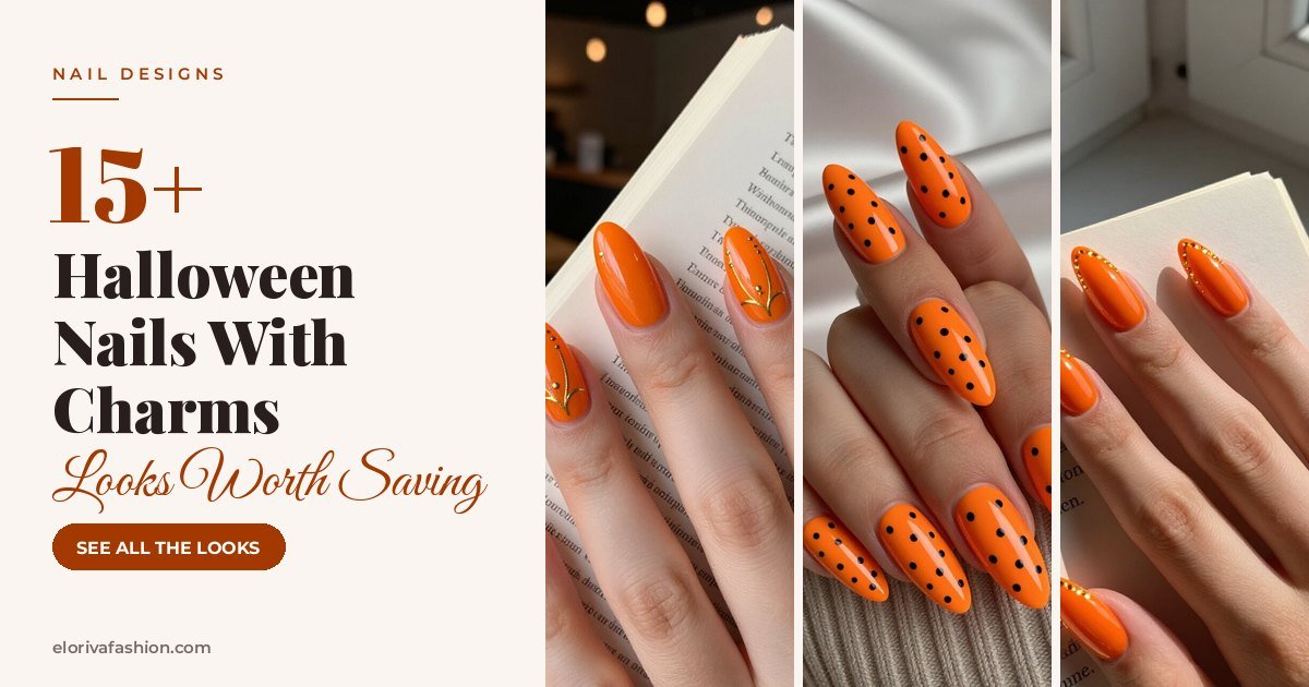 Halloween Nails With Charms ideas