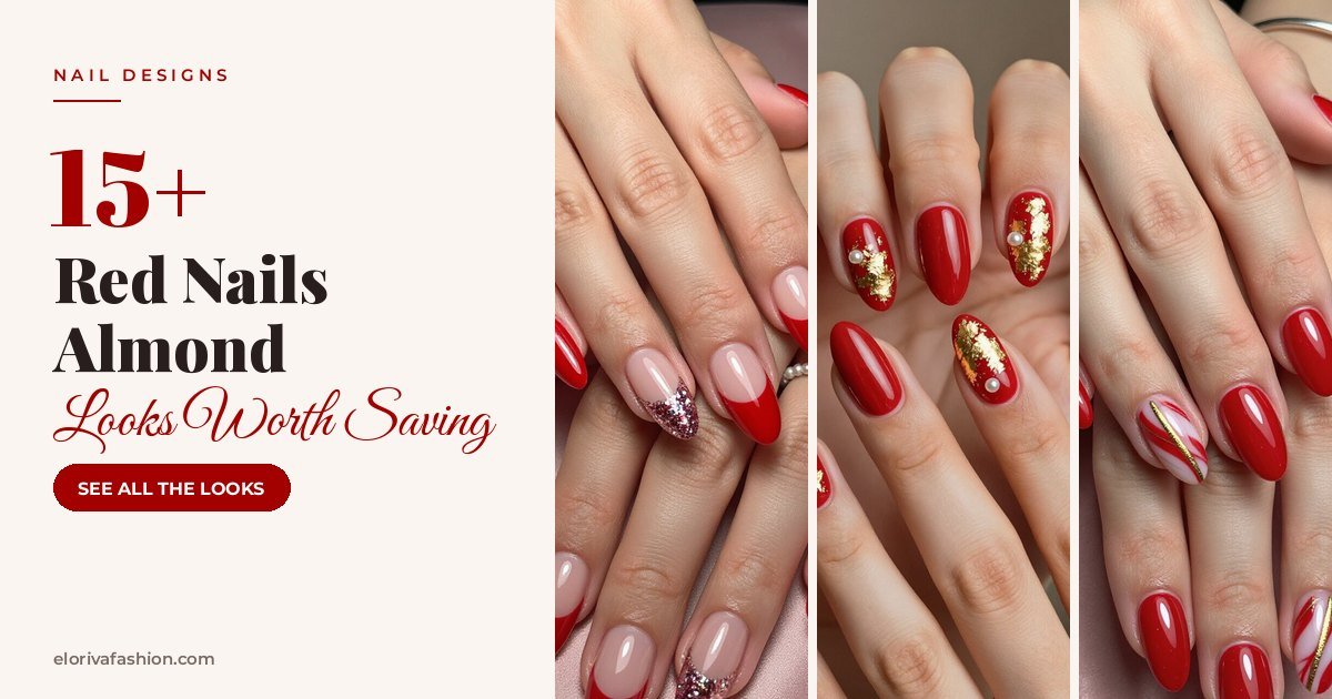 Red Nails Almond ideas