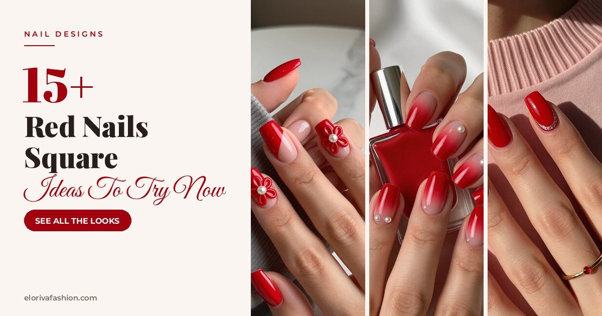 Red Nails Square ideas