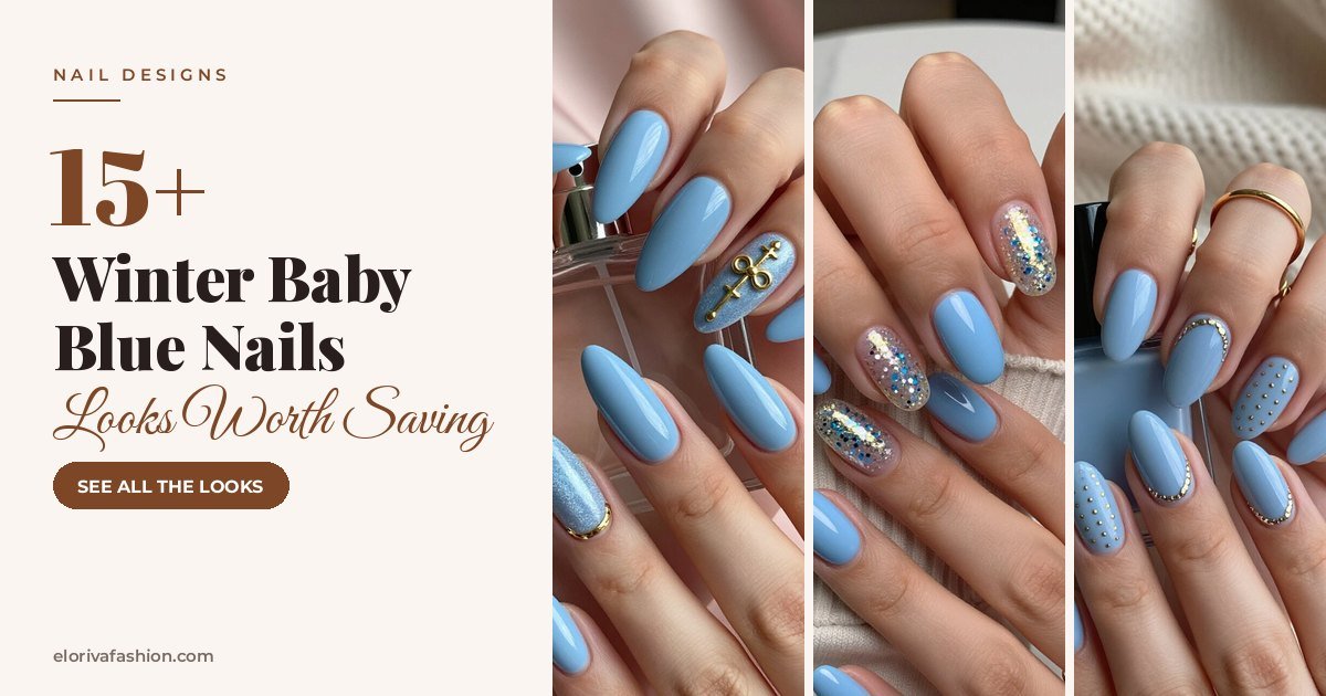 Winter Baby Blue Nails ideas