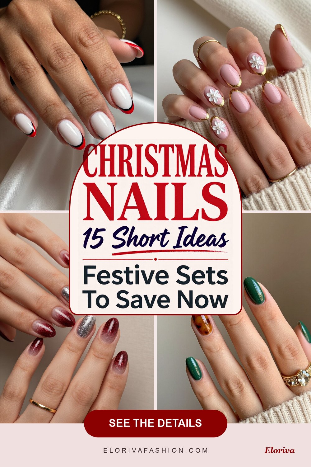 christmas nails short ideas - save this pin