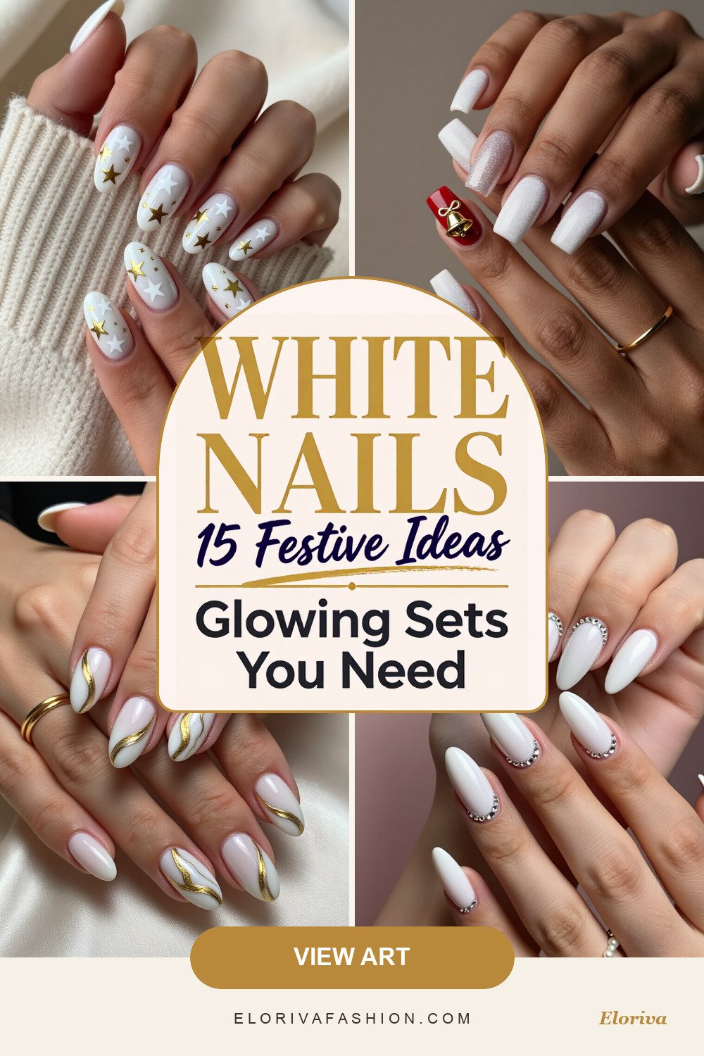 christmas nails white ideas - save this pin