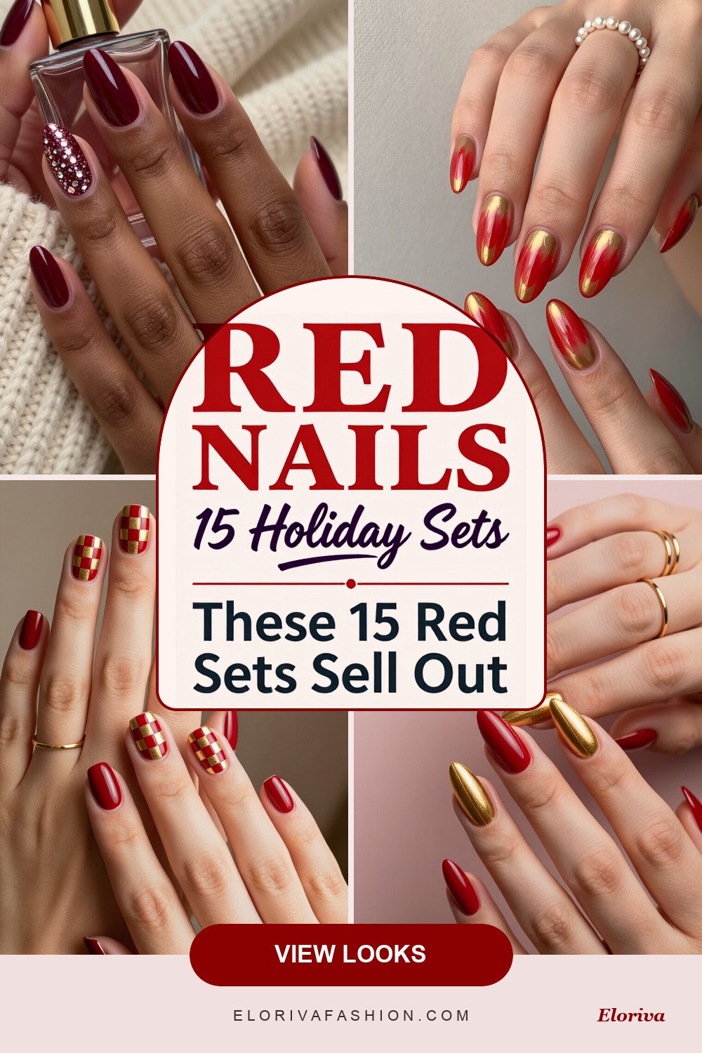 christmas red nails ideas - save this pin