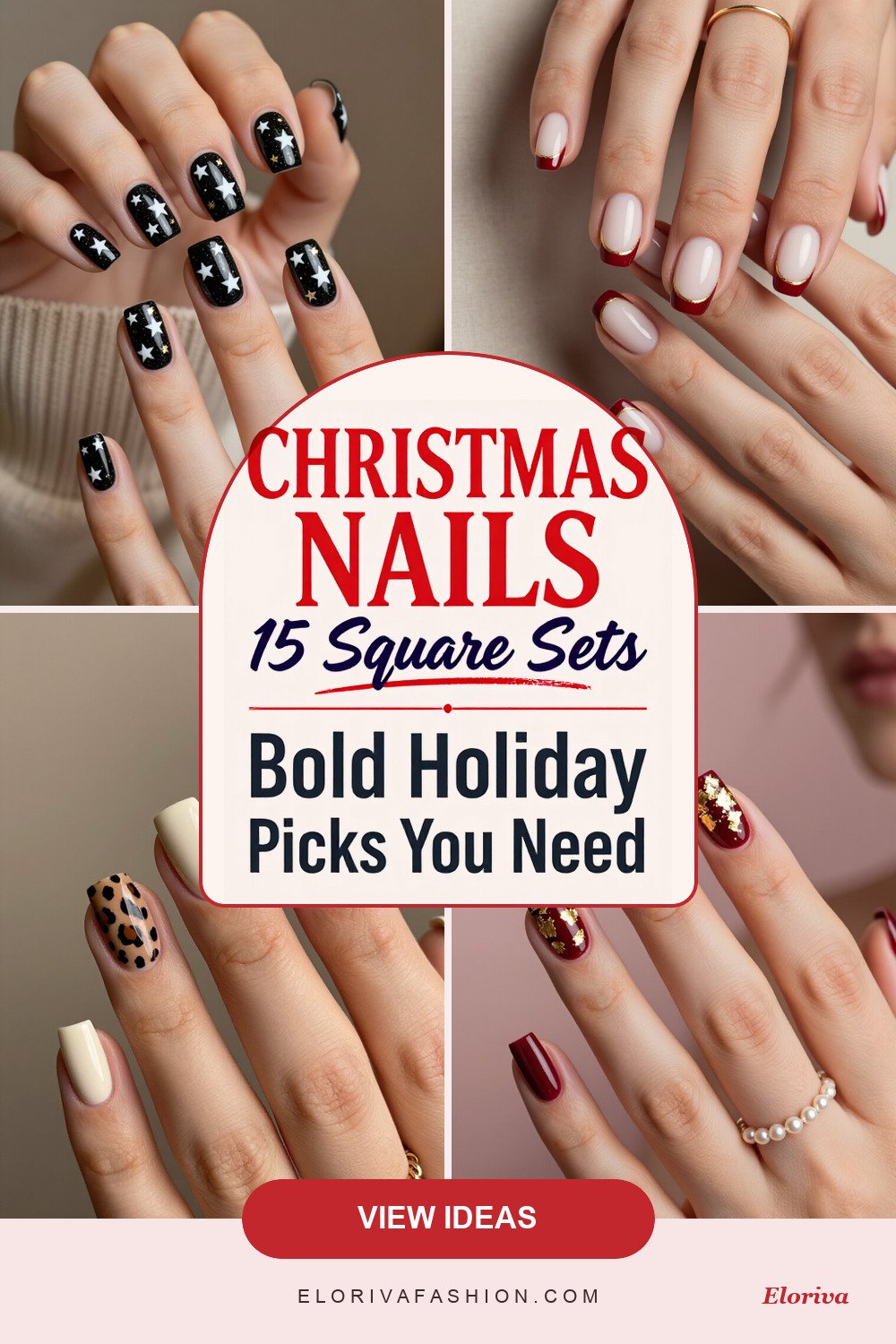 christmas square nails ideas - save this pin
