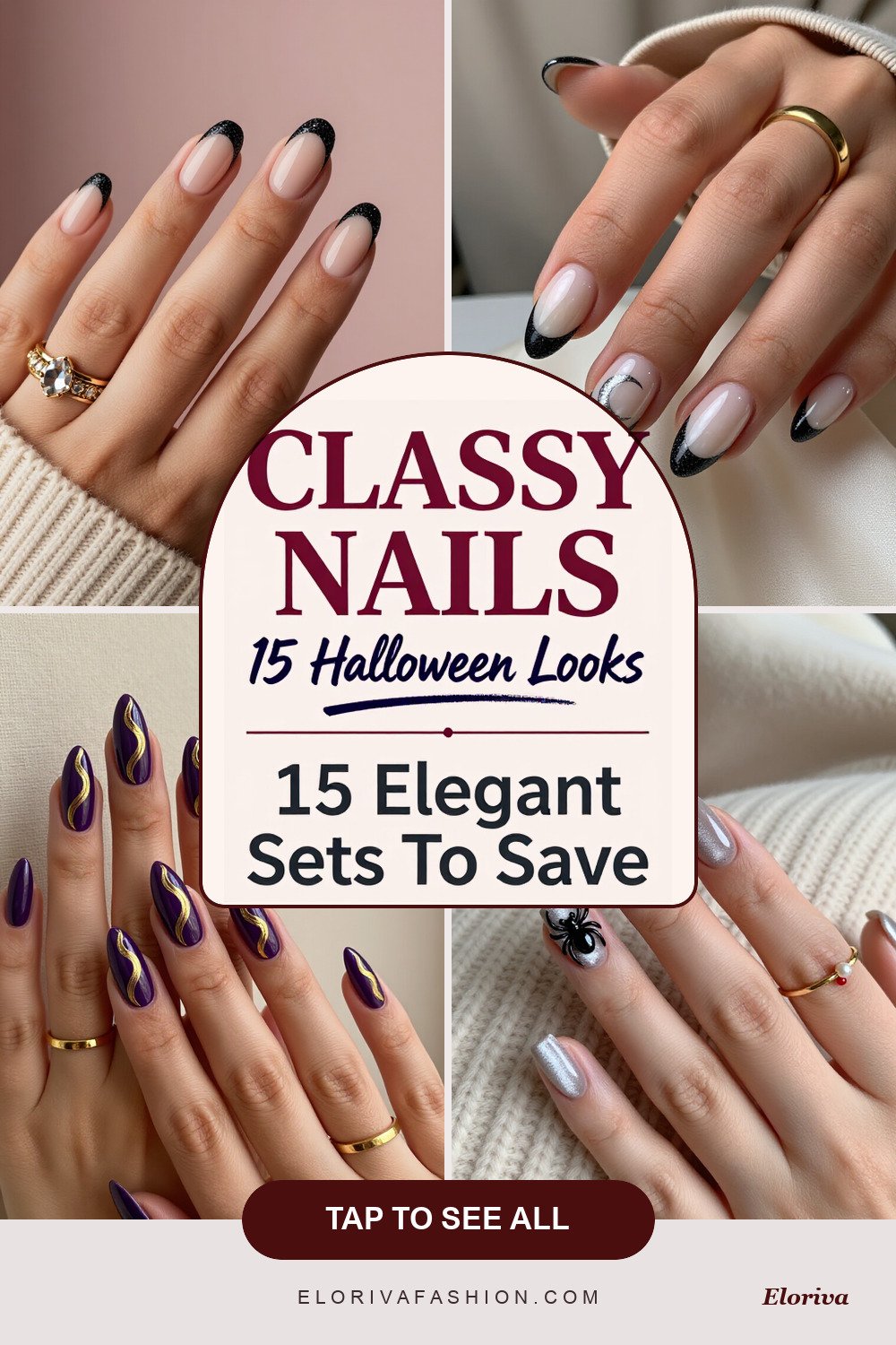 classy halloween nails ideas - save this pin