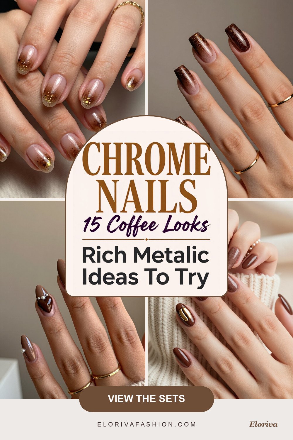 coffee chrome nails ideas - save this pin