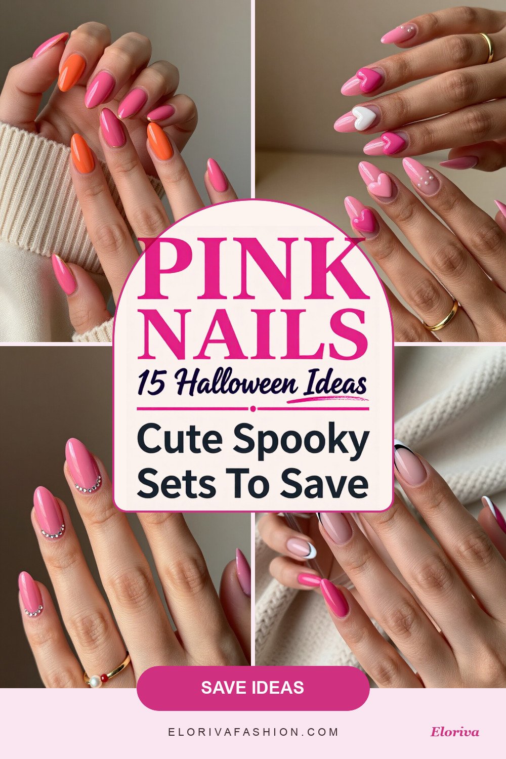 cute halloween nails pink ideas - save this pin