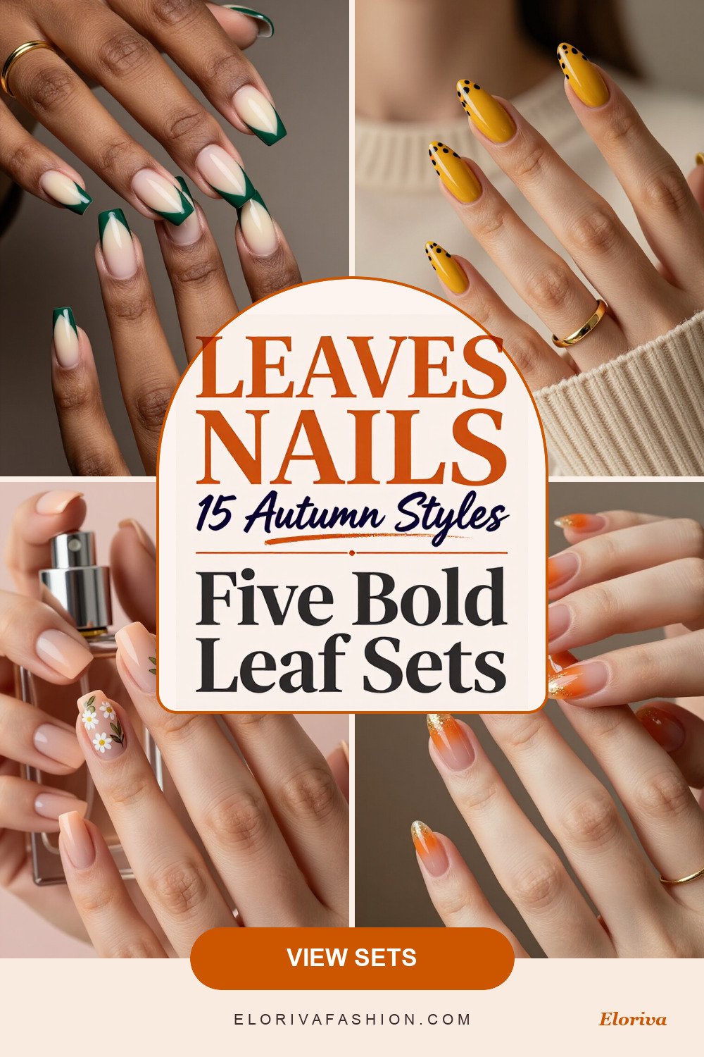 fall nails leaves ideas - save this pin